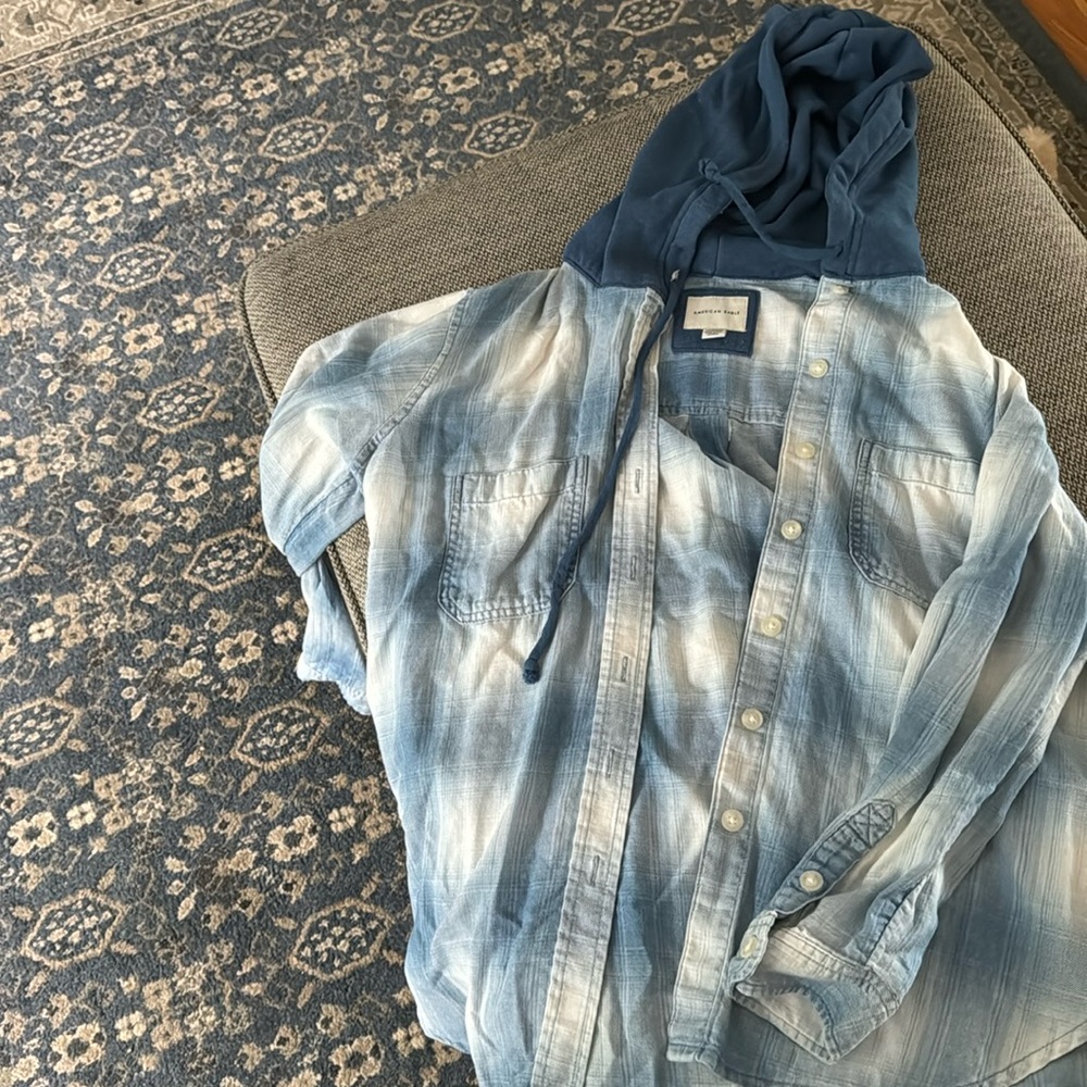 Long sleeve hoodie flannel